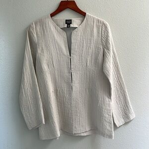 Eileen Fisher Light Grey Sheer Jacket. Size PS. Simply gorgeous!